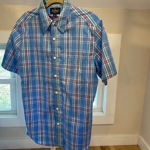 Nat Nast Luxury Plaid Short Sleeve Button‎ Down Size Medium